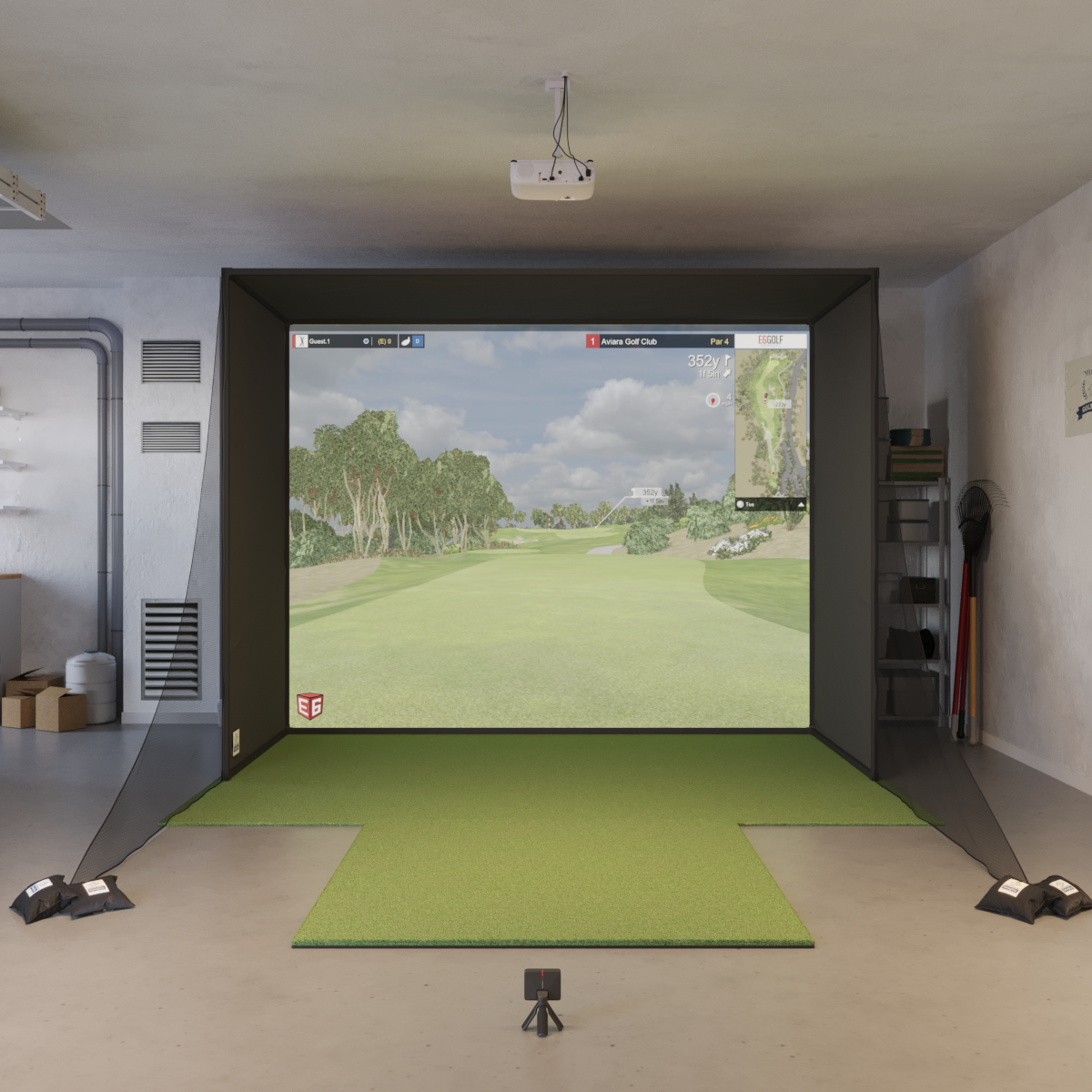 Garmin R10 SwingBay Golf Simulator Package