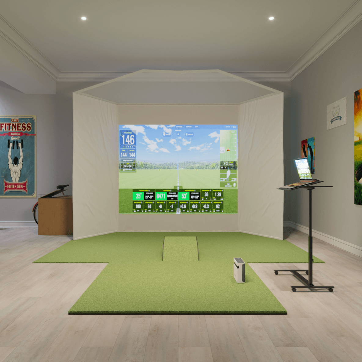 SkyTrak+ Retractable Golf Simulator